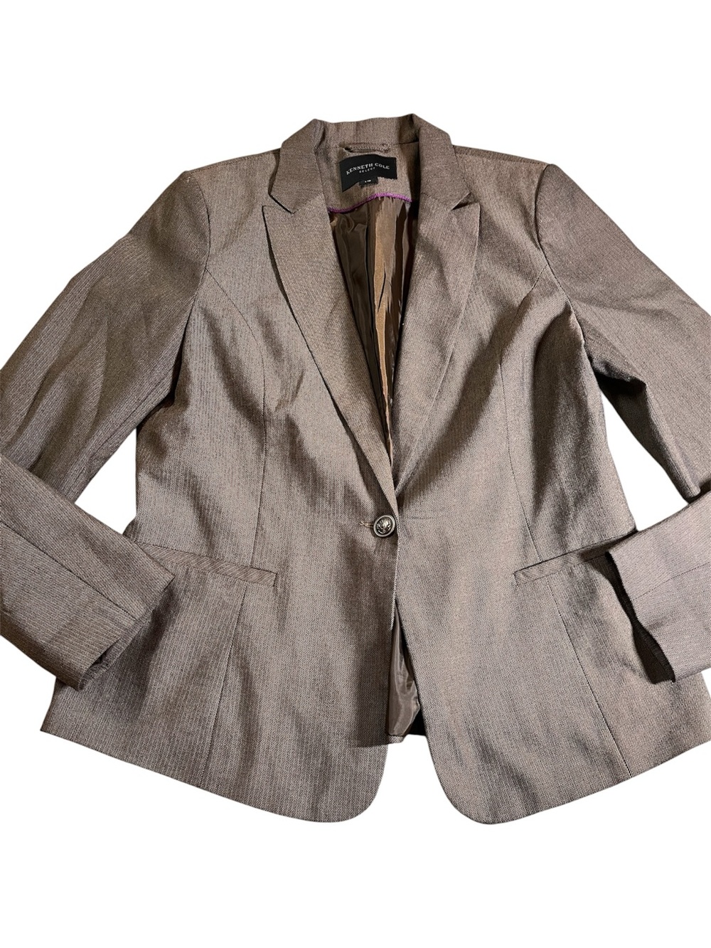 Kenneth Cole Women's Light Taupe Single-Button Blazer
Large